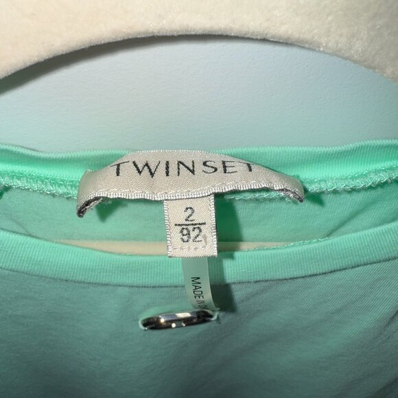 Twinset Girls Mint Green Tulle Sleeve & Hem Dress – Size 2 (92 cm) - Picture 2 of 4